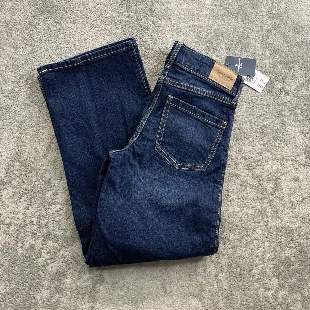Abercrombie Kids Wide Leg Jeans Girls Size 9/10 Blue High Rise Casual Denim